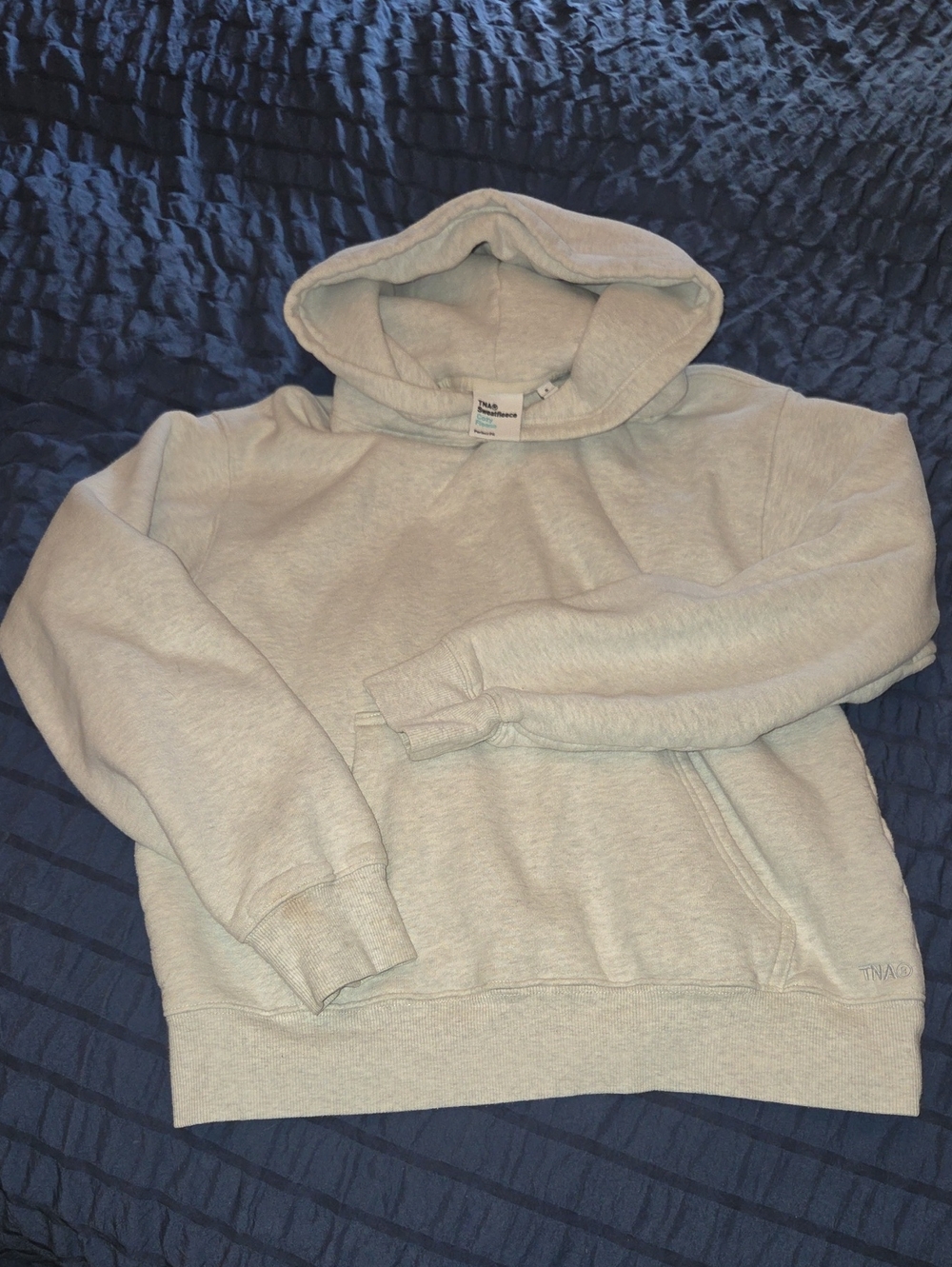 Aritzia- TNA Light Gray Hooded Pullover Sweatshirt